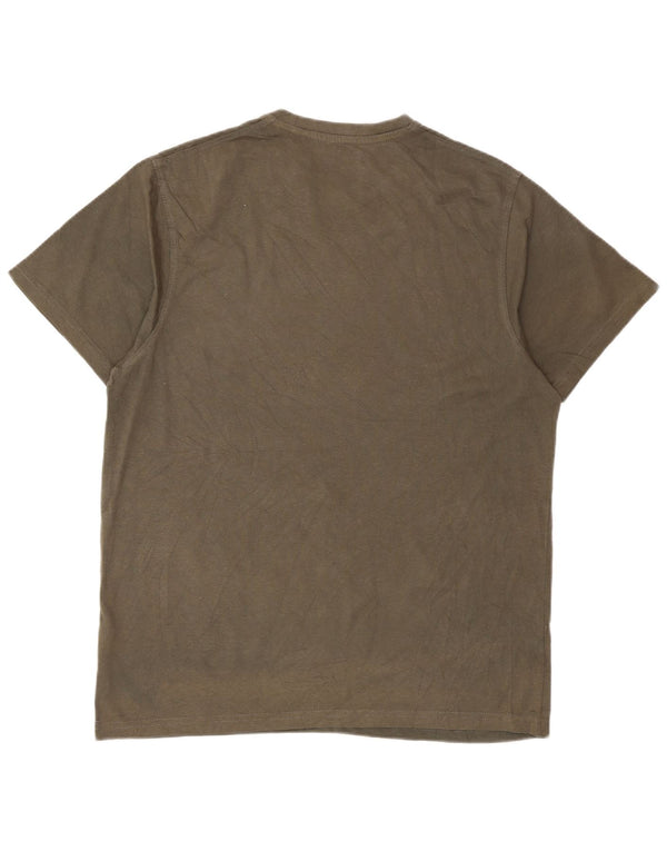Mountain Warehouse Mens Graphic T-Shirt Top Medium Khaki Cotton