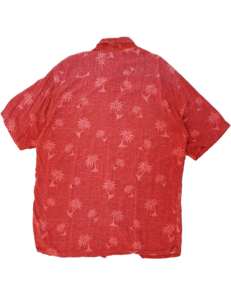 PIERRE CARDIN Mens Abstract Pattern Short Sleeve Shirt Large Red Rayon | Vintage Pierre Cardin | Thrift | Second-Hand Pierre Cardin | Used Clothing | Messina Hembry 