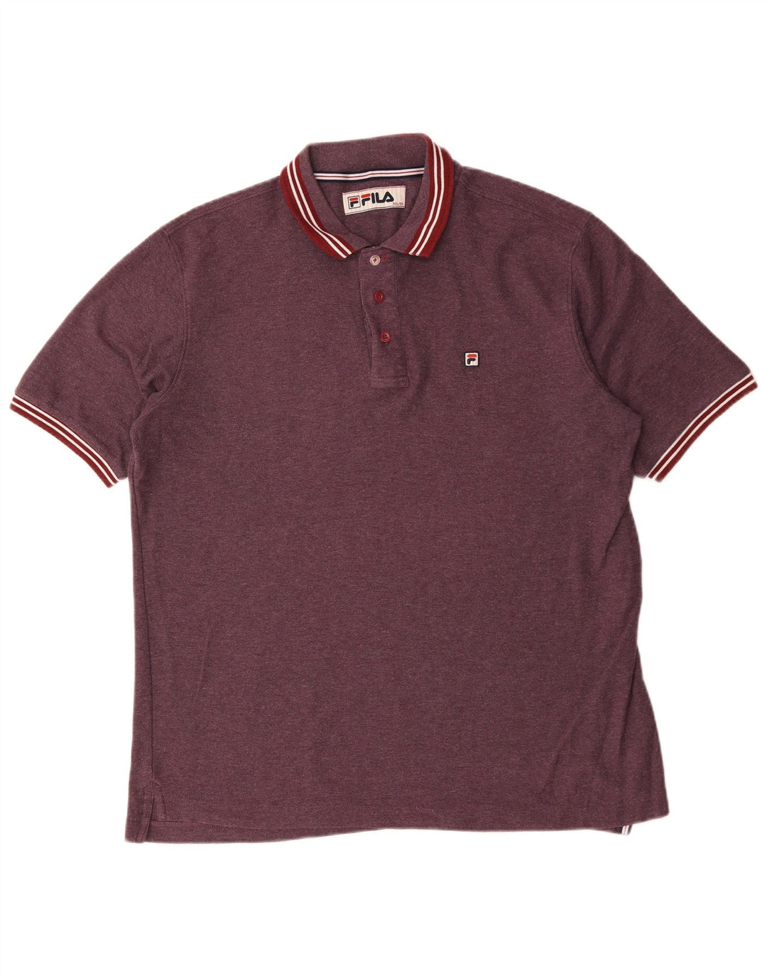 Fila Mens Polo Shirt IT 56 2XL Burgundy Polyester