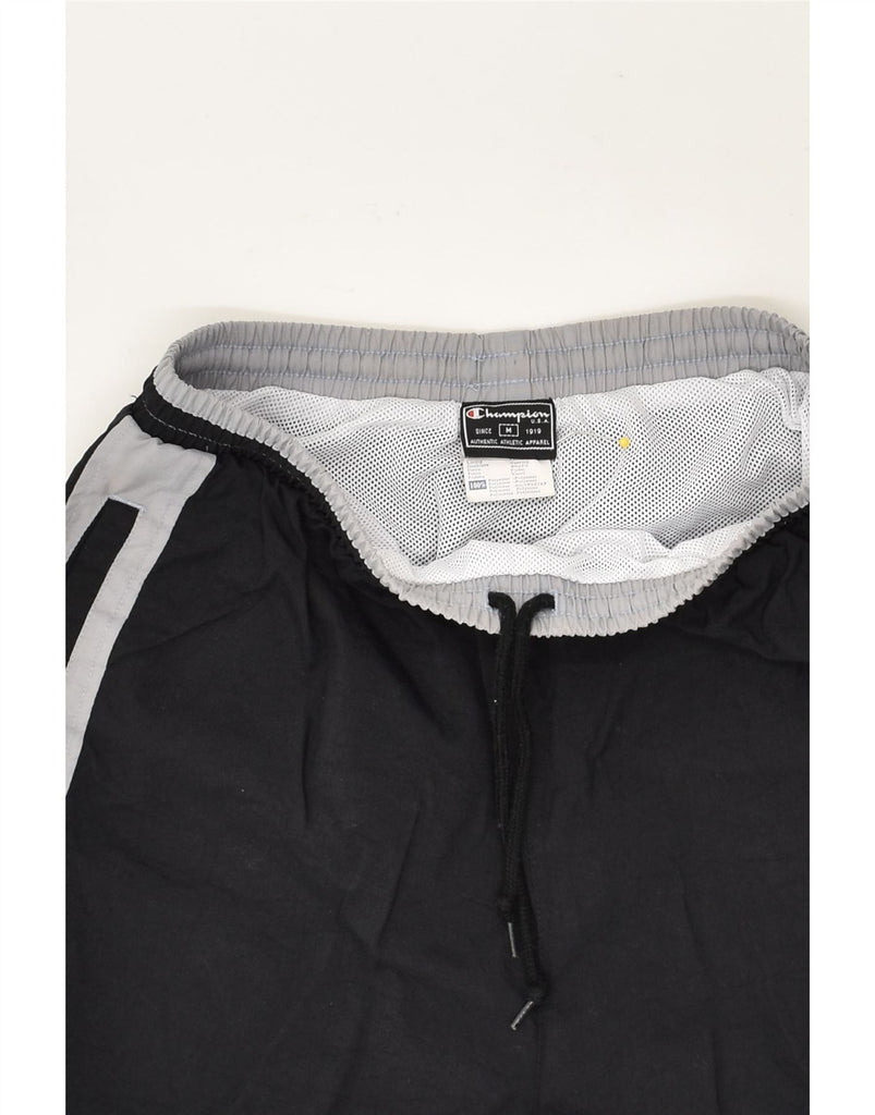 CHAMPION Mens Sport Shorts Medium Black Colourblock Polyamide | Vintage Champion | Thrift | Second-Hand Champion | Used Clothing | Messina Hembry 