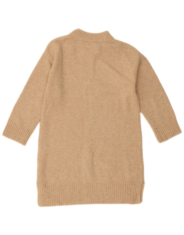 Zara Girls 3/4 Sleeve Jumper Dress 8-9 Years Beige Acrylic