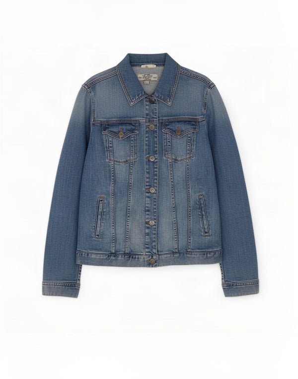 Fat Face Womens Denim Jacket UK 12 Medium Blue Cotton