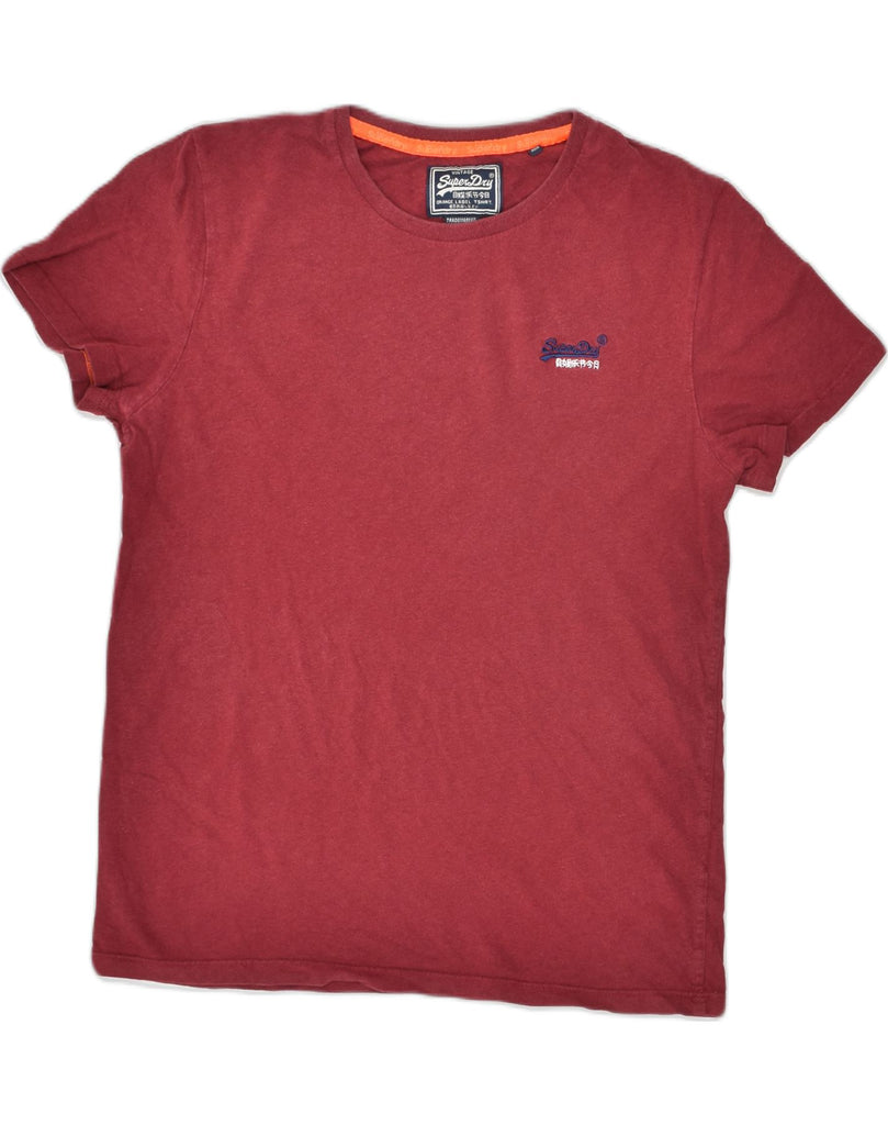 SUPERDRY Mens Slim T-Shirt Top Large Burgundy Cotton | Vintage Superdry | Thrift | Second-Hand Superdry | Used Clothing | Messina Hembry 