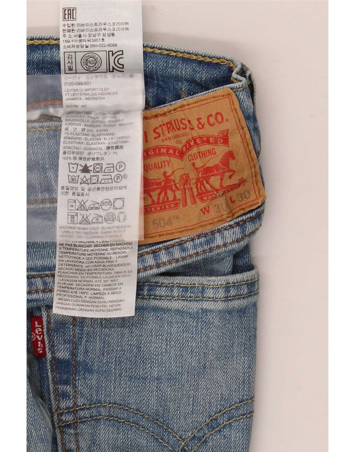 Levi's Mens 504 Straight Jeans W30 L30 Blue Cotton