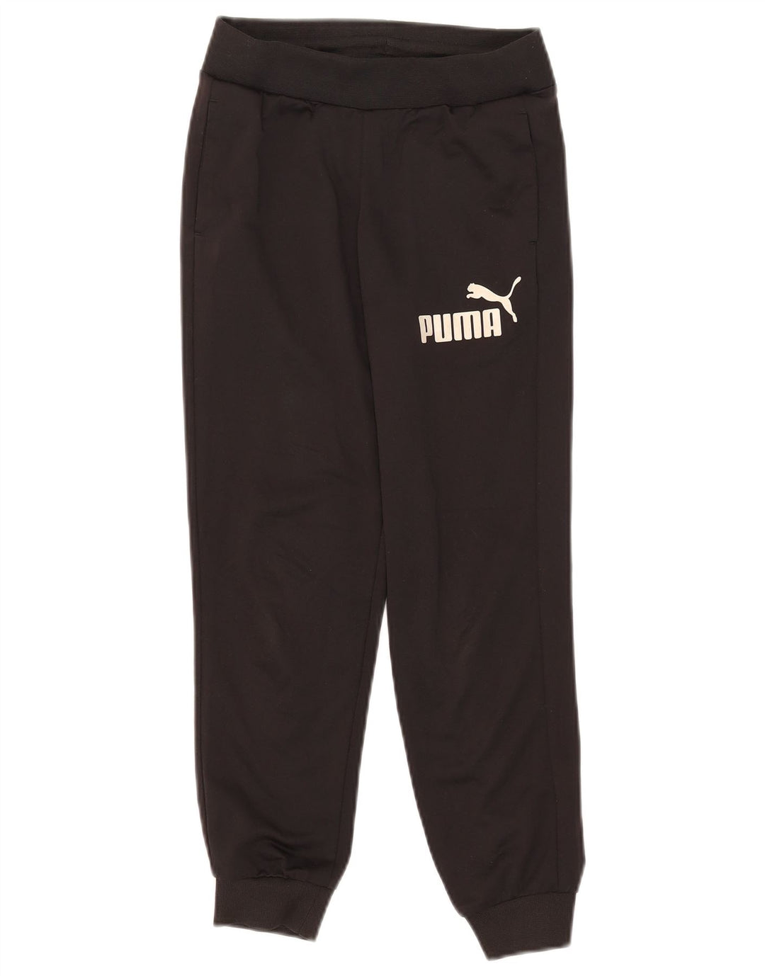 Puma Boys Graphic Tracksuit Trousers Joggers 9-10 Years Black Polyester