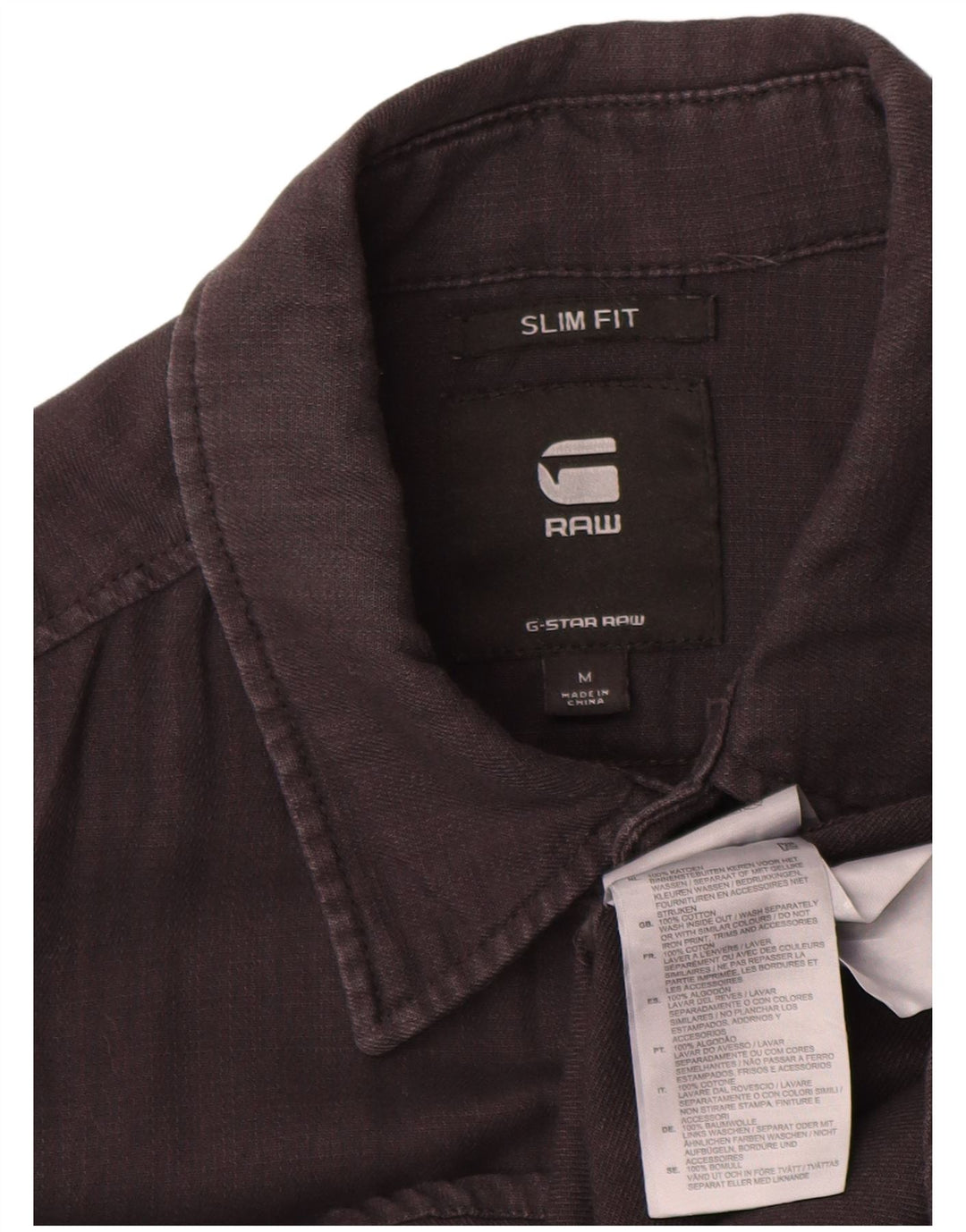 G-Star Mens Slim Fit Shirt Medium Grey Cotton