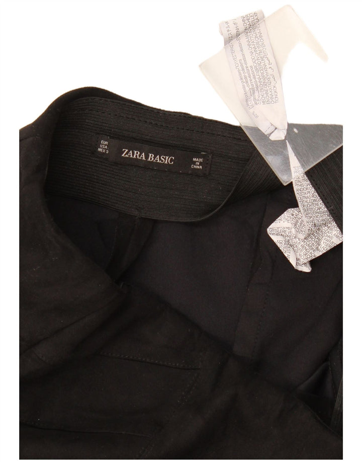 Zara Womens Slim Casual Trousers Large W32 L26 Black Polyester