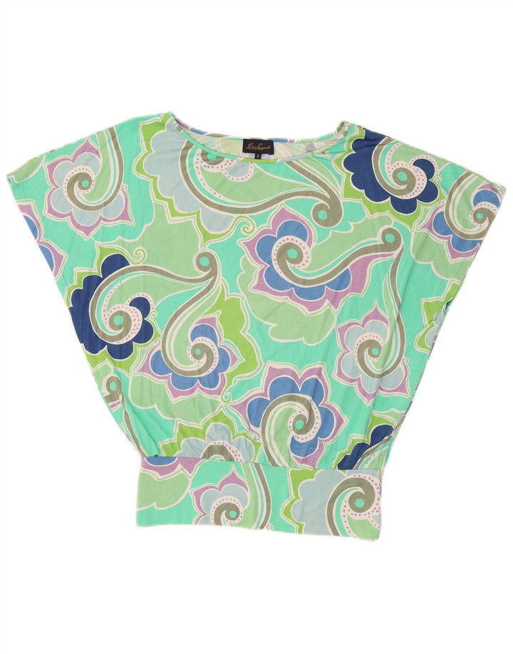 LUISA SPAGNOLI Womens Oversized Blouse Top UK 10 Small Green Paisley
