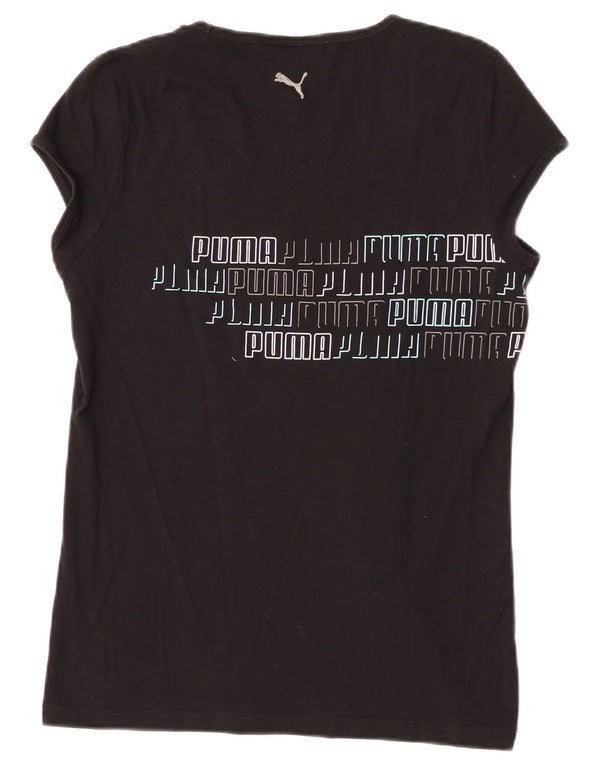 Puma Womens Graphic T-Shirt Top UK 14 Large Black