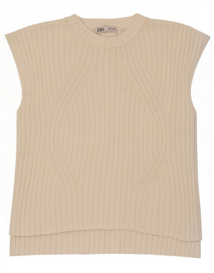 Zara Womens Vest Top UK 14 Medium White