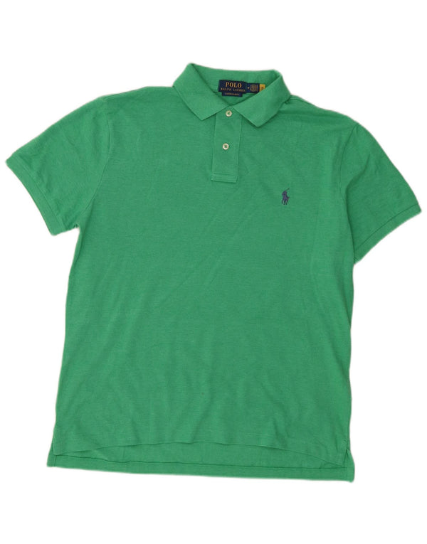 Polo Ralph Lauren Mens Custom Slim Fit Polo Shirt Medium Green Cotton