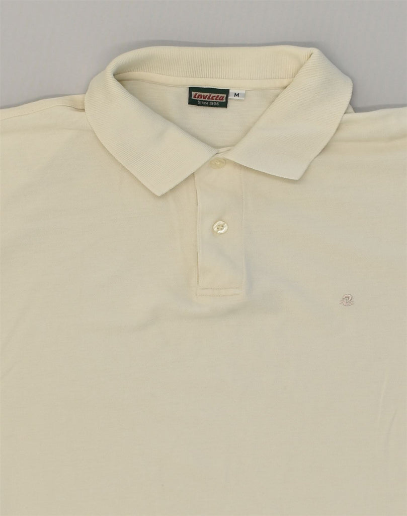 INVICTA Mens Polo Shirt Medium Off White Cotton | Vintage Invicta | Thrift | Second-Hand Invicta | Used Clothing | Messina Hembry 