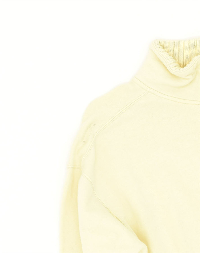 VINTAGE Mens Zip Neck Sweatshirt Jumper EU 42 Large Yellow Cotton | Vintage Vintage | Thrift | Second-Hand Vintage | Used Clothing | Messina Hembry 