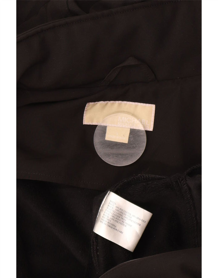 MICHAEL KORS Womens Hooded Parka Jacket UK 16 Large Black Polyester