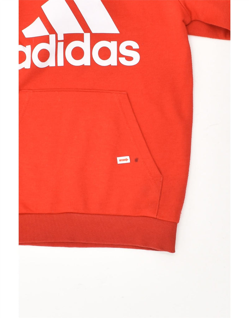 ADIDAS Boys Graphic Hoodie Jumper 9-10 Years Red Cotton | Vintage Adidas | Thrift | Second-Hand Adidas | Used Clothing | Messina Hembry 