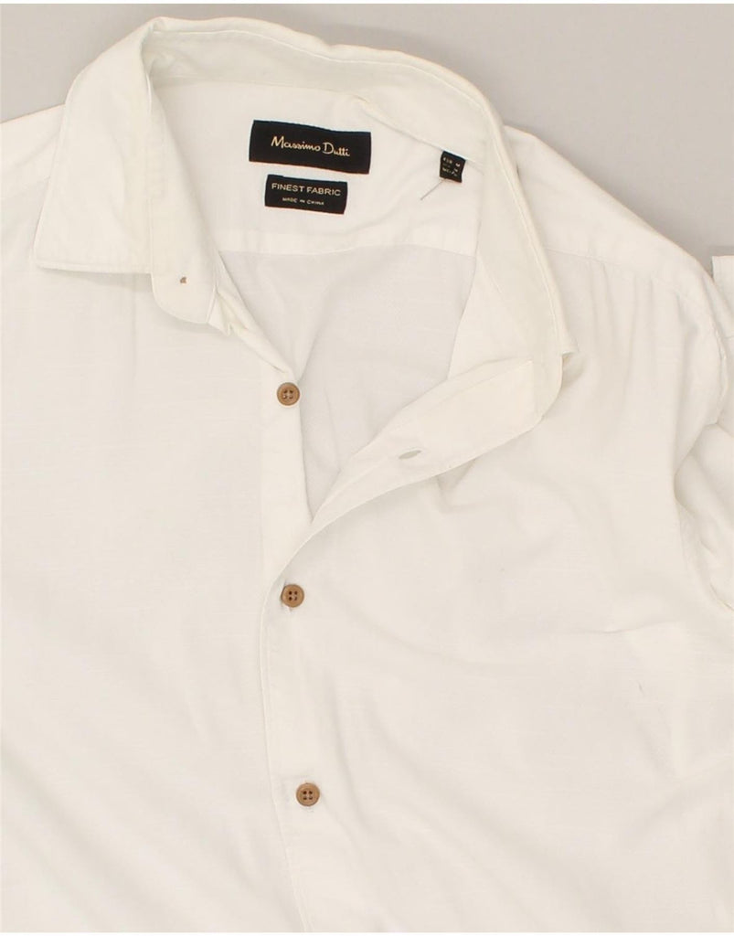 MASSIMO DUTTI Mens Shirt Medium White | Vintage Massimo Dutti | Thrift | Second-Hand Massimo Dutti | Used Clothing | Messina Hembry 