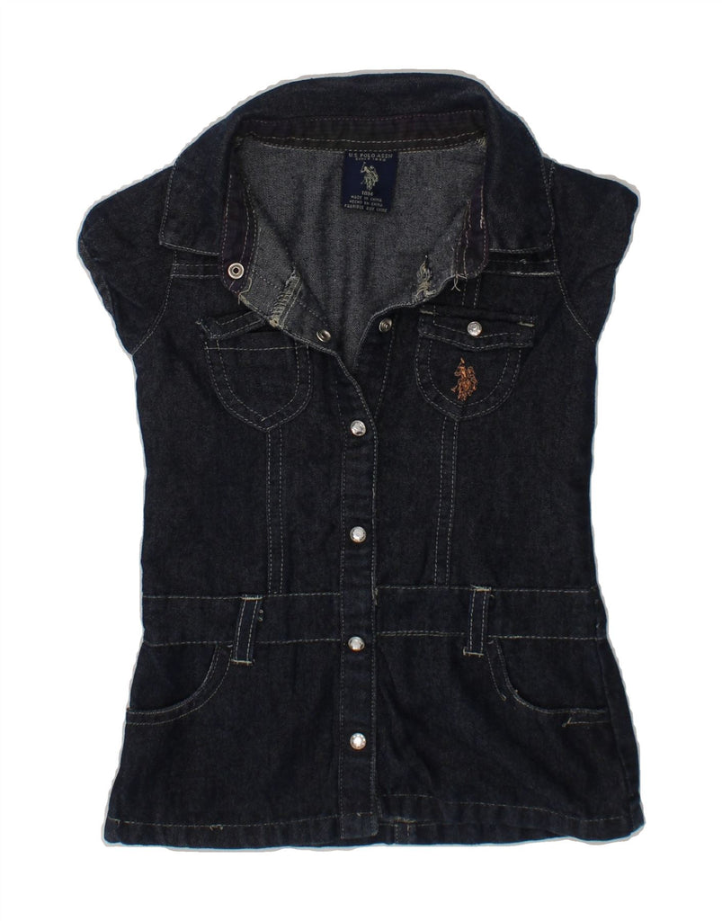U.S. POLO ASSN. Baby Girls Denim Tutu Dress 12-18 Months Navy Blue Cotton Vintage U.S. Polo Assn. and Second-Hand U.S. Polo Assn. from Messina Hembry 