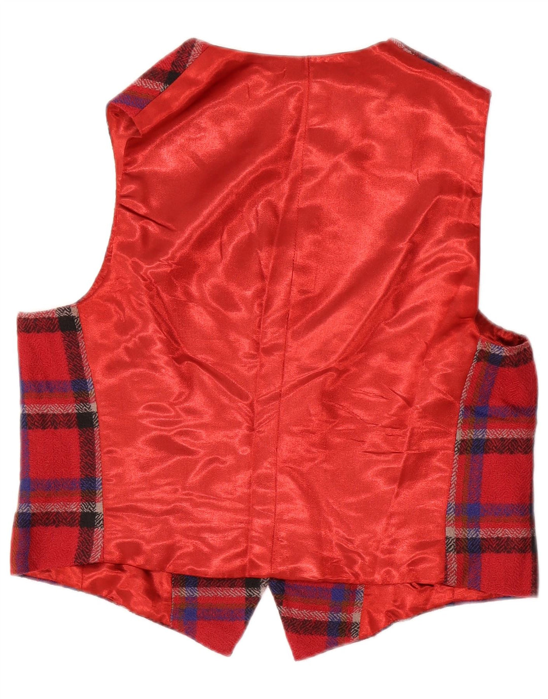 Vintage Womens Waistcoat UK 14 Medium Red Check
