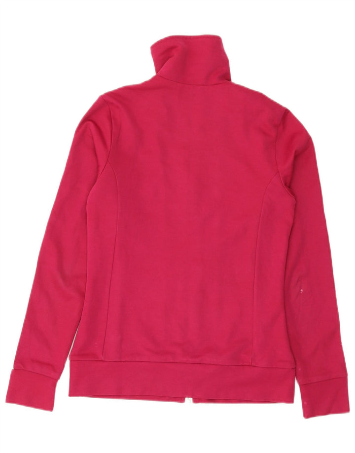 Adidas Womens Tracksuit Top Jacket IT 40 Small Pink Colourblock Cotton