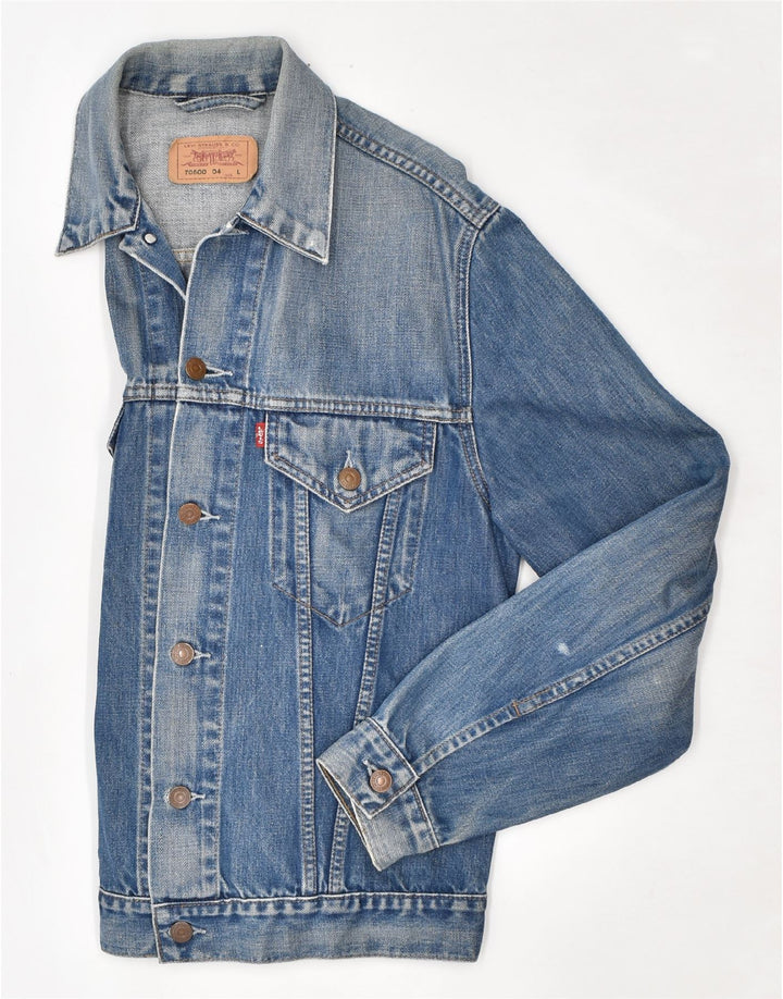 LEVI'S Womens Denim Jacket UK 14 Large Blue Cotton