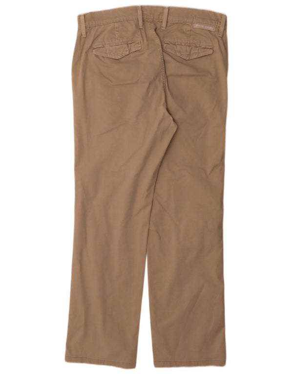 Pierre Cardin Mens Straight Chino Trousers W35 L32 Beige Cotton