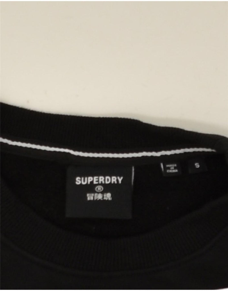 SUPERDRY Mens Sweatshirt Jumper Small Black Cotton | Vintage Superdry | Thrift | Second-Hand Superdry | Used Clothing | Messina Hembry 