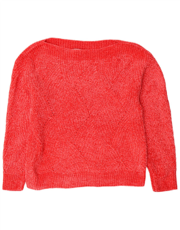 TOMMY BAHAMA Womens Boat Neck Jumper Sweater UK 16 Large Red Polyester