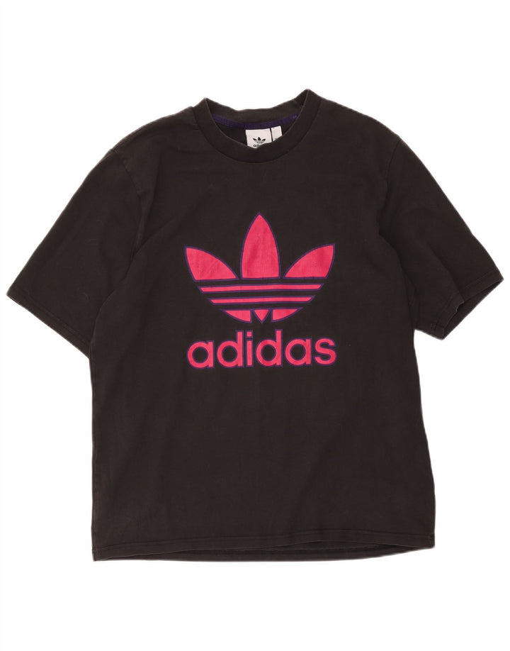 Adidas Mens Graphic T-Shirt Top Medium Black Cotton