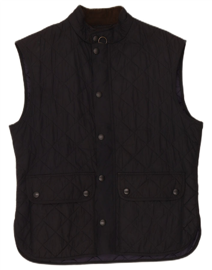 Barbour Womens Quilted Gilet UK 18 XL Navy Blue Polyester