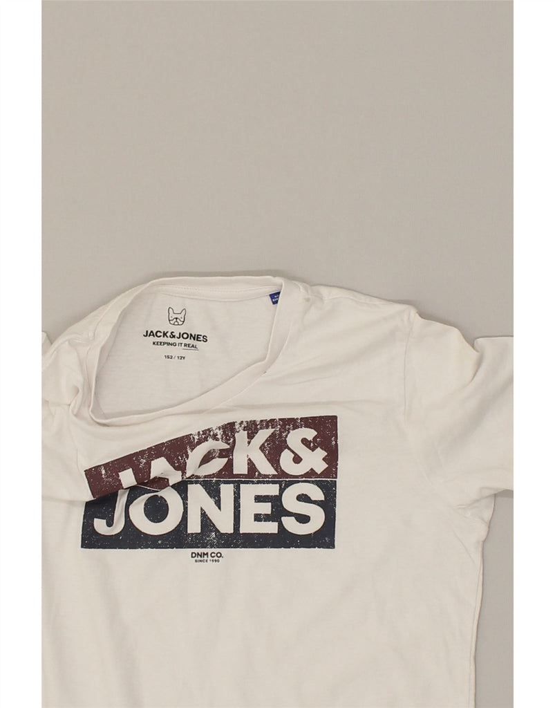 JACK & JONES Boys Graphic T-Shirt Top 11-12 Years White Cotton | Vintage Jack & Jones | Thrift | Second-Hand Jack & Jones | Used Clothing | Messina Hembry 