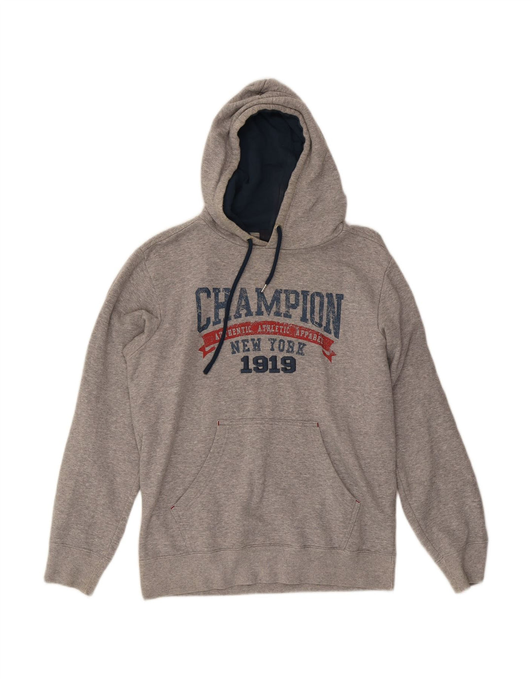 CHAMPION Mens Graphic Hoodie Jumper Medium Grey