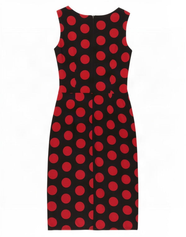 Phase Eight Womens Sleeveless Sheath Dress UK 10 Small Black Polka Dot