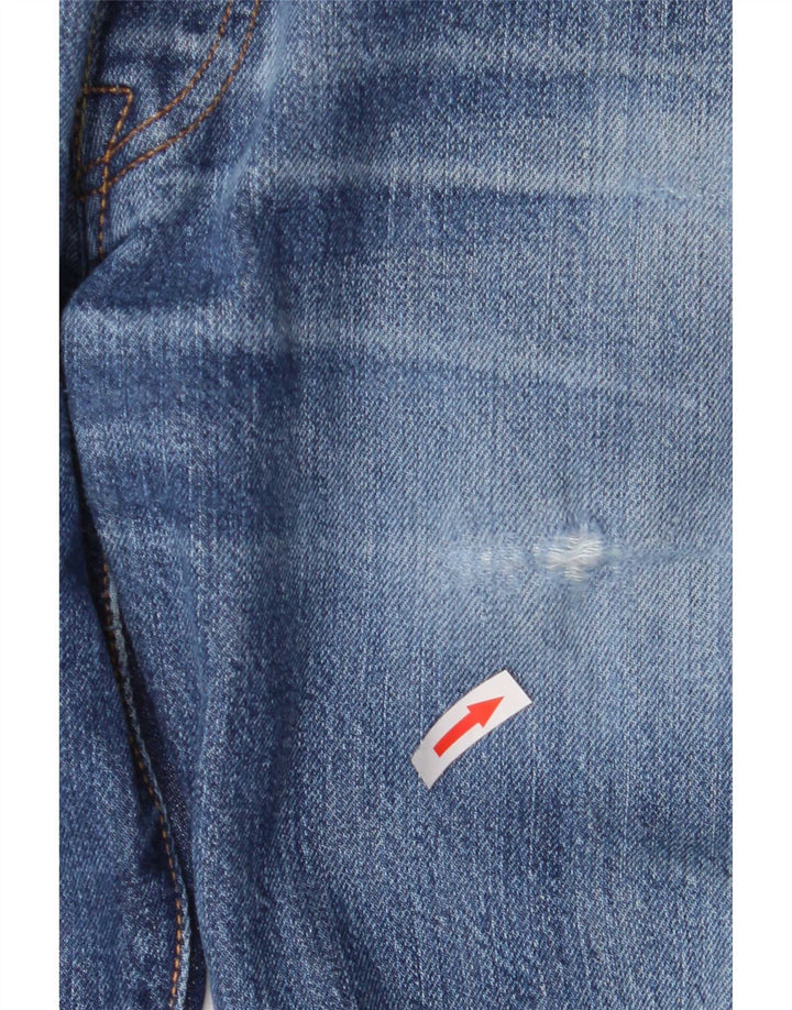 Levi's Mens Distressed Straight Jeans W34 L34 Blue Cotton