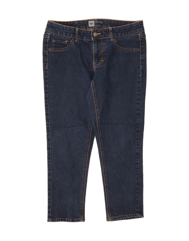 MOSSIMO Womens Crop Skinny Jeans US 8 Medium W30 L24 Navy Blue Cotton Vintage Mossimo and Second-Hand Mossimo from Messina Hembry 