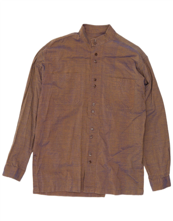 Vintage Mens Shirt Medium Brown Cotton