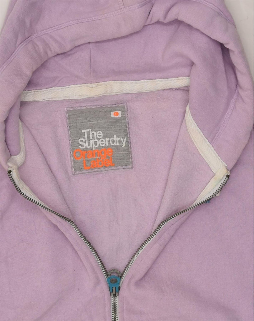 SUPERDRY Womens Zip Hoodie Sweater UK 16 Large Purple Cotton | Vintage Superdry | Thrift | Second-Hand Superdry | Used Clothing | Messina Hembry 