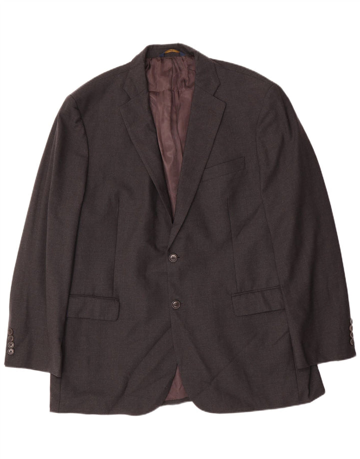 Brooks Brothers Mens Longline 2 Button Blazer Jacket UK 46 3XL Grey Wool