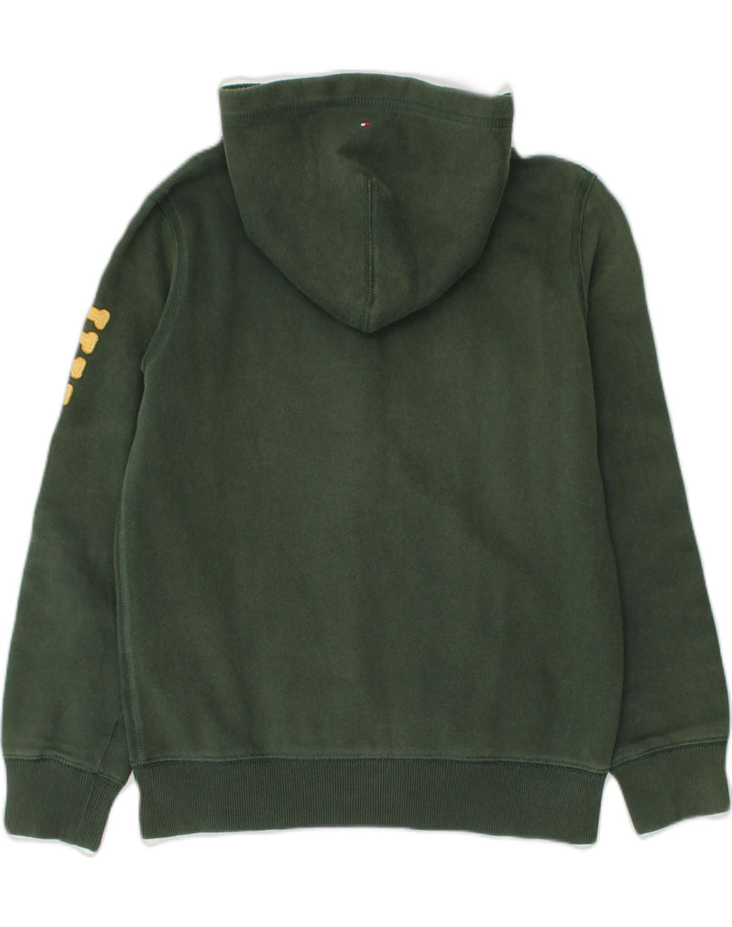 TOMMY HILFIGER Boys Graphic Zip Hoodie Sweater 13-14 Years Green Cotton | Vintage Tommy Hilfiger | Thrift | Second-Hand Tommy Hilfiger | Used Clothing | Messina Hembry 