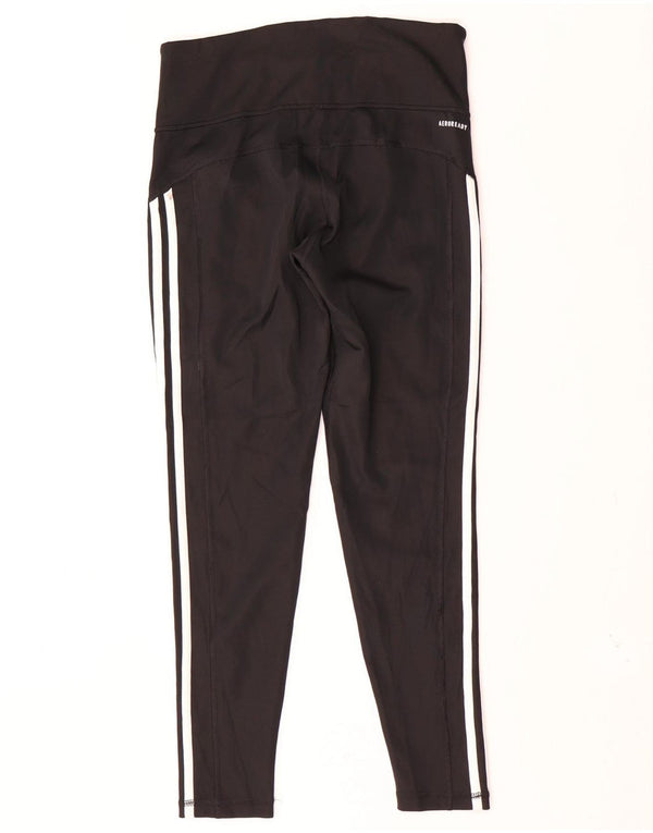 ADIDAS Womens Aeroready Leggings UK 12/14 Medium Black Polyester