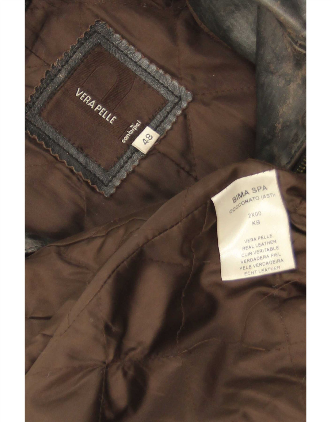 Conbipel Womens Leather Coat IT 48 XL Black Leather