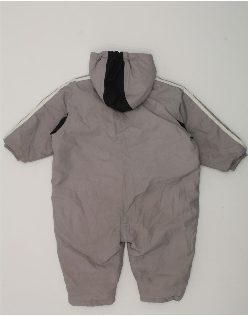 ADIDAS Baby Boys Hooded Jumpsuit 6-9 Months Grey Colourblock Polyester | Vintage Adidas | Thrift | Second-Hand Adidas | Used Clothing | Messina Hembry 