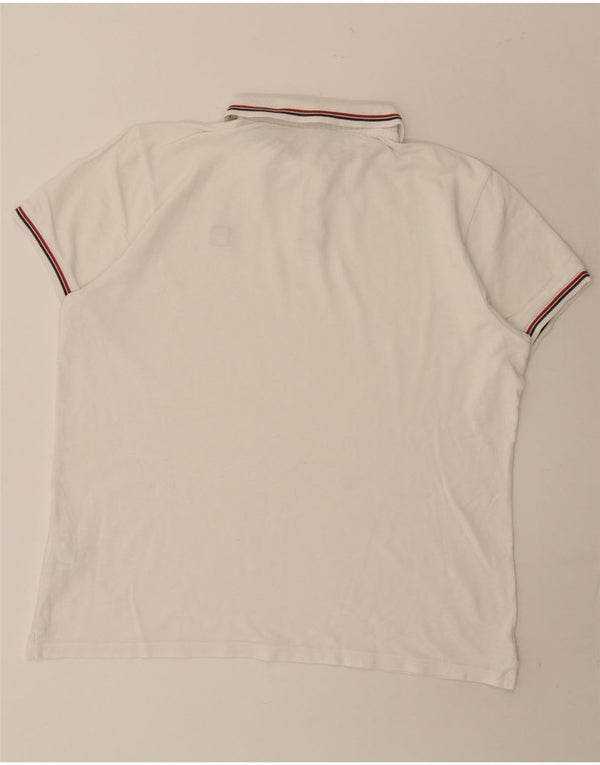 Fila Mens Polo Shirt IT 54 XL White Striped Cotton