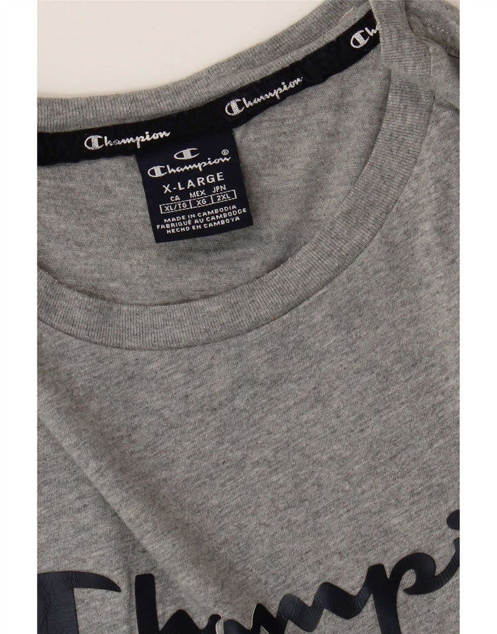 Champion Mens Graphic T-Shirt Top XL Grey