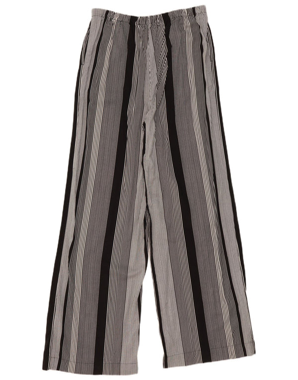 Marks & Spencer Womens Wide Leg Casual Trousers W30 L32 Black Striped