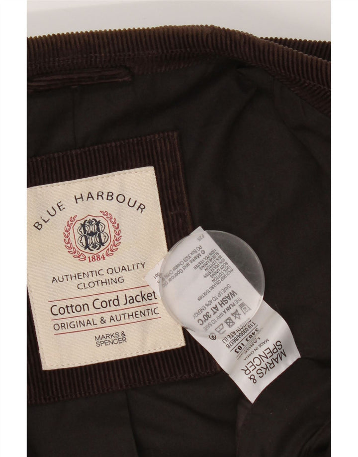 Marks & Spencer Mens 2 Button Corduroy Blazer Jacket UK 40 Large Brown