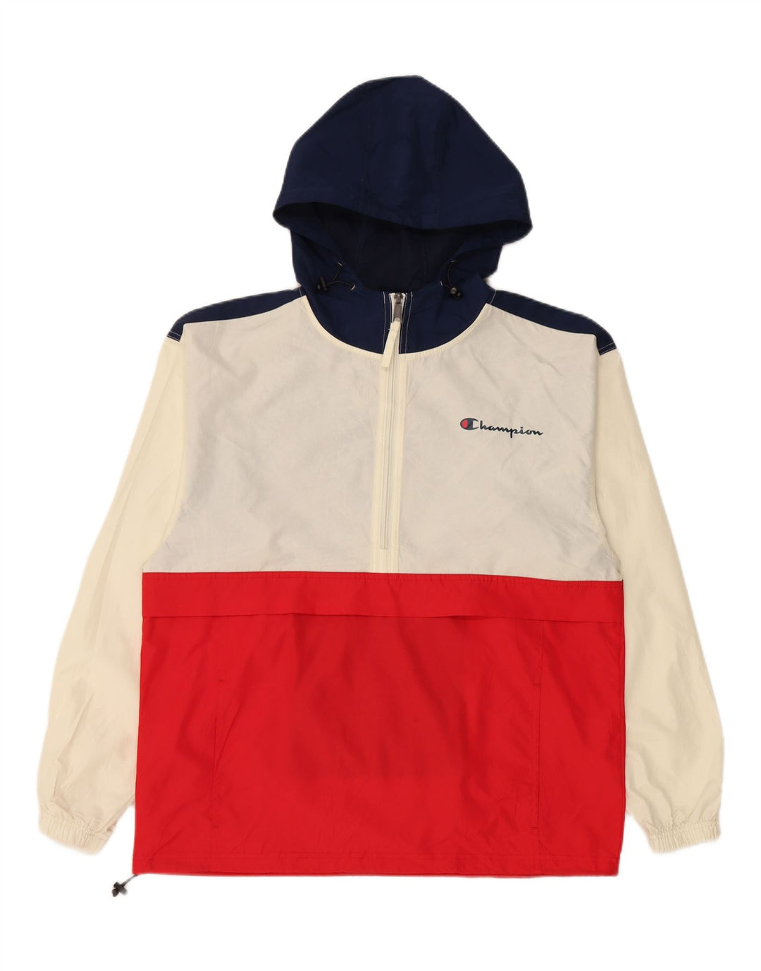 CHAMPION Mens Hooded Anorak Jacket UK 38 Medium Multicoloured Colourblock