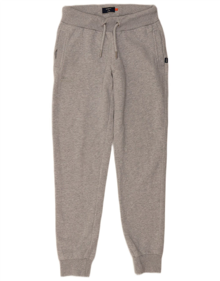 Superdry Womens Tracksuit Trousers Joggers UK 10 Small Grey Cotton