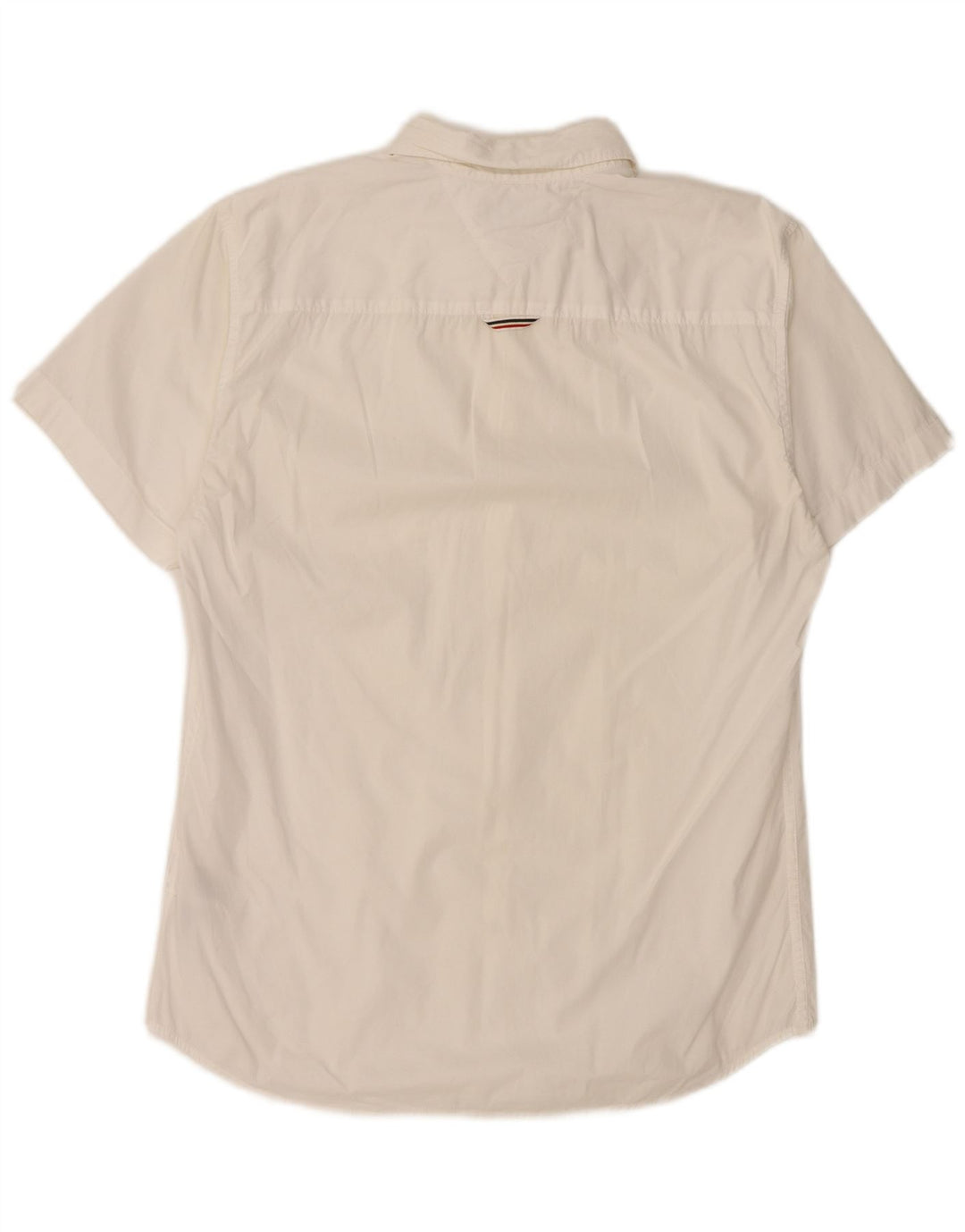 Tommy Hilfiger Mens Short Sleeve Slim Fit Shirt Medium White Cotton