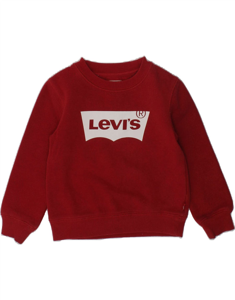 LEVI'S Baby Girls Graphic Sweatshirt Jumper 18-24 Months Red Cotton | Vintage Levi's | Thrift | Second-Hand Levi's | Used Clothing | Messina Hembry 