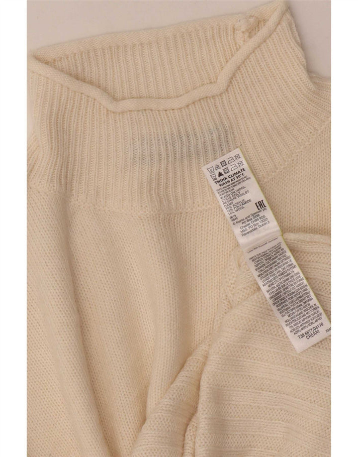 Marks & Spencer Womens Turtle Neck Jumper Sweater UK 10 Small Beige